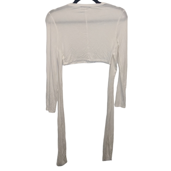 Fashion Nova All Wrapped Up Ivory Crop Wrap Top XS ✨ - Picture 7 of 11